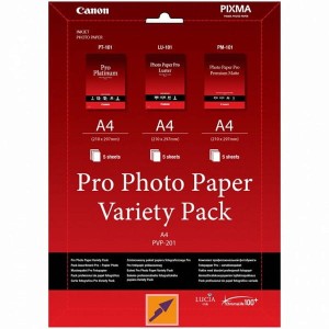 Canon Photo Paper Pro Variety Pack PVP-201, PVP-201, foto papier, 5x matowy PM-101, 5x glossy PT-101, 5x LU-101 typ połysk, 6211B0