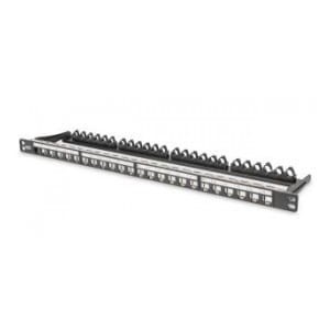 Patch panel pusty DIGITUS 19" 24 port 0.5U do modułów keystone (RAL 9005)