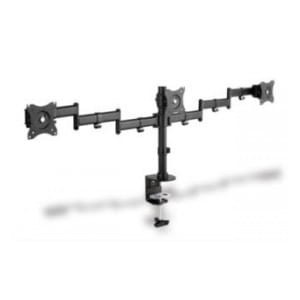 Stojak biurkowy potrójny z zaciskiem DIGITUS, 3xLCD, max. 27", max. obciążenie 8kg, uchylno-obrotowy 360°