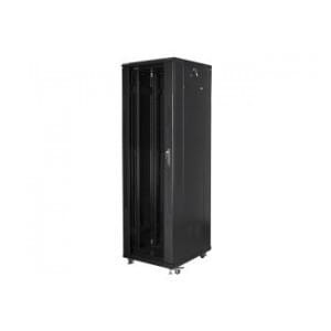 Szafa instalacyjna stojąca 19" 47U 800x1000 drzwi szklane czarna Lanberg (złożona)