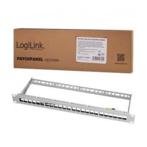 Patch panel 19" LogiLink NK4041 24 x keystone, 1U, ekranowany, szary
