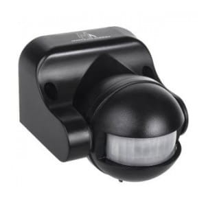 Czujnik ruchu PIR Maclean, na podczerwień, IP44, czarny, zasięg 12m, max. obciążenie 800/1200W, MCE358 B