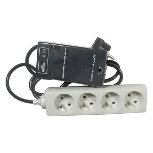 Przewód zasilania rezerwowego EASY-OFF 230V z włączeniem zdalnego sterowania, CEE7 (widelec) - gniazdo 4x, Max. 2300W, czarny, zuż