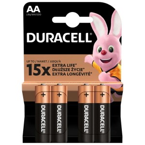 Bateria alkaliczna, AA (LR6), AA, 1.5V, Duracell, blistr, 4-pack, MN1500