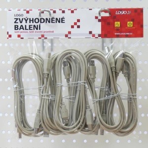 Logo USB kabel (2.0), USB A M - USB B (M), 3m, czarny, 10-pack, cena za 1 szt.