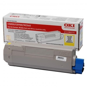 OKI oryginalny toner 43865721, yellow, 6000s