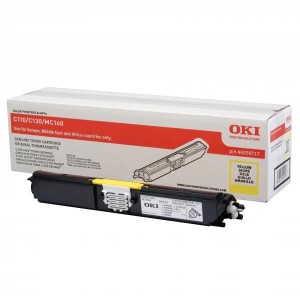 OKI oryginalny toner 44250717, yellow, 1500s, OKI C110, 130n, MC160, O