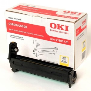 OKI oryginalny bęben 43381721, yellow, 20000s, OKI C5800, 5900