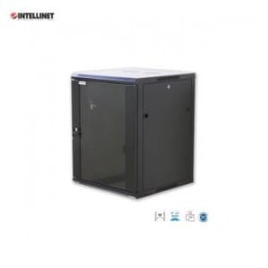 Szafa wisząca, zmontowana Intellinet 15U, 600x600, Rack 19", szklane drzwi, czarna