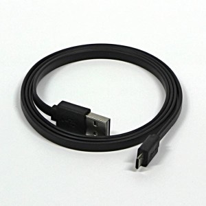 USB kabel (2.0), USB A (M) reversible - microUSB reversible (M), 0.3m, płaski, czarny, dwustronny, EOL