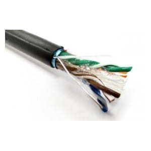 Kabel teleinformatyczny instalacyjny zewnętrzny żelowany DIGITUS kat.6, F/UTP, Fca, drut, AWG 23/1, PE, 305m, czarny, szpula