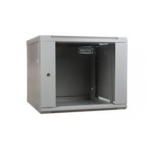 Szafa wisząca jednosekcyjna DIGITUS 19" 9U 501/600/600mm drzwi szklane szara (RAL 7035) niezmontowana