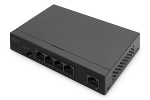 Switch niezarządzalny DIGITUS 4x Gigabit Ethernet, PoE af/at 60W, 1 port uplink, desktop