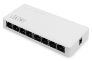 Switch niezarządzalny DIGITUS 8-portowy Gigabit Ethernet 10/100/1000Mbps biały