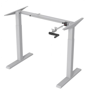 Biurko ręczna regulacja wys. Ergo Office ER-402 W, max 70 kg, max wys 123cm, bez blatu do pracy stojąco siedzącej, białe - USZ OPAK