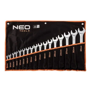 Klucze płasko-oczkowe09-753, Zestaw 17 ks, 8-32 mm, NEO TOOLS