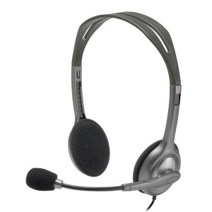 Logitech Stereo H110, słuchawki z mikrofonem, przewodowaszara