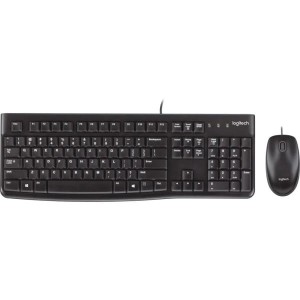 Logitech MK120, zestaw klawiatura z przewodową myszą optyczną, US, klasyczna, przewodowa (USB), czarna
