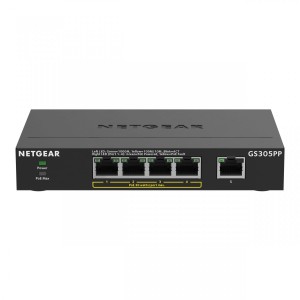 Switch niezarządzalny Netgear GS305PPv3 5x 100M/1G (4xPoE+ 83W)