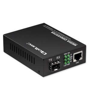 Switch niezarządzalny Qoltec Dwukierunkowy Media Konwerter 1x RJ45 1x SFP | 1000Mb/s | 5V