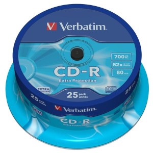 Verbatim CD-R, 43432, Extra Protection, 25-pack, 700MB, 52x, 80min., 12cm, bez możliwości nadruku, cake box, do archiwizacji danyc