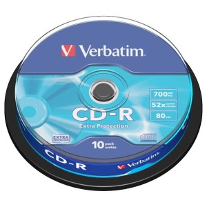 Verbatim CD-R, 43437, Extra Protection, 10-pack, 700MB, 52x, 80min., 12cm, bez możliwości nadruku, cake box, do archiwizacji danyc