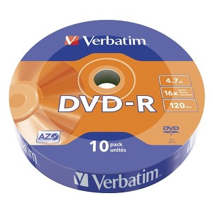 Verbatim DVD-R, Matt Silver, 43729, 4.7GB, 16x, cake box, 10-pack, bez możliwości nadruku, 12cm, do archiwizacji danych