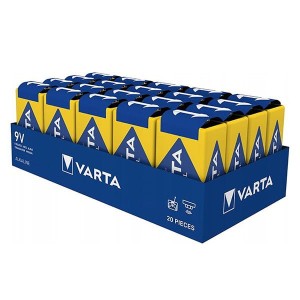 Bateria alkaliczna, klasyczna, 9V, 9V, Varta, folia, 20-pack, VAR-9VAIND, Industrial Pro