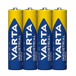 Bateria alkaliczna, paluszek, AAA, 1.5V, Varta, folia, 4-pack, VAR-LR3IND, Industrial Pro