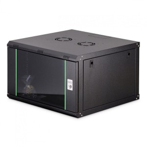 Szafa sieciowa wisząca jednosekcyjna DIGITUS Dynamic 19" 7U, 600x600, drzwi szyba, czarny, niezmontowana, 60kg