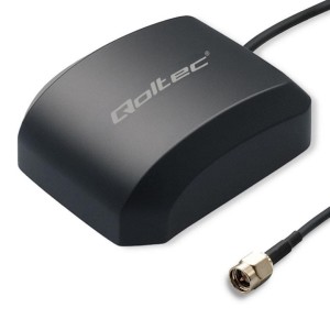 Antena GPS Qoltec GLONASS z podstawą magnetyczną | dookólna | 28dBi | SMA