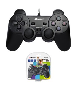 Gamepad przewodowy Msonic USB z funkcją wibracji MN3329BK czarny - OTW OPAK