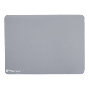Podkładka pod mysz, Mikrofibra + SBR (kauczuk styrenowo-butadienowy), szara, 30x22.5cm, 1.2mm, Defender, chusteczka z mikrofibry