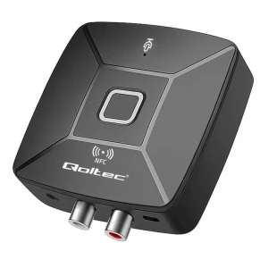 Transmiter Qoltec bezprzewodowy odbiornik Audio HiFi Home&Car | Bluetooth 6.0 | NFC | 2 X RCA | 1 x AUX MiniJack 3.5mm | Mikrofon - OTW OPAK