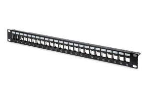 Patch panel pusty DIGITUS 19" 24 port 1U do modułów keystone (RAL 9005) - OTW OPAK