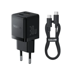 Ładowarka sieciowa Baseus Palm P1011160A113-01 szybka 30W USB + USB-C PD 3.0 PPS + kabel 1m