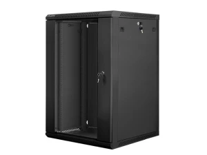 Szafa instalacyjna Rack wisząca 19" 18U 600x600 czarna Lanberg (flat pack) - USZ OPAK