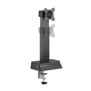 Powerton ERGO LEVION Uchwyt monitora z automatycznie regulowaną wysokością, czarna, 10KG, zacisk, 17"-32", ładowarka indukcyjna