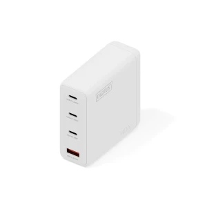 Ładowarka sieciowa DIGITUS GaN II 140W, 3x USB-C, 1x USB-A, PD 3.0, QC 3.0, Biała