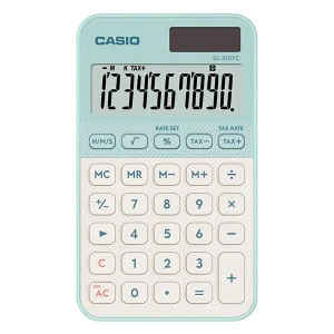 Casio Kalkulator SL 310 YC LG, zielona, 10 miejsc, podwójne zasilanie