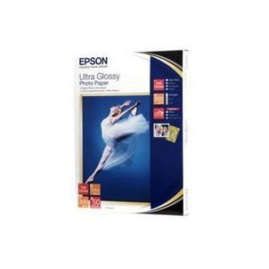 Epson Ultra Glossy Photo Pape, C13S041944BH, foto papier, połysk, biały, R200, R300, R800, RX425, RX500, 13x18cm, 5x7", 300 g/m2,