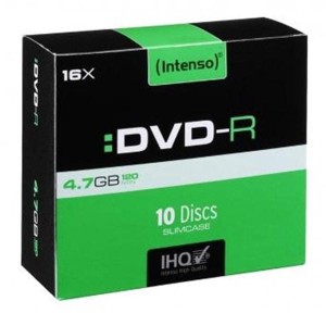 Intenso DVD-R, 4101652, 4.7GB, 16x, slim case, 10-pack, bez możliwości nadruku, 12cm, do archiwizacji danych