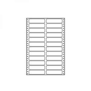 Logo etykiety tabelaryczne 89mm x 23.4mm, A4, dwurzędowe, białe, 24 etykiety, pakowane po 25 szt., do drukarek igłowych