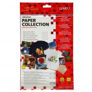 Logo etykiety 38mm x 21.2mm, A4, matowe, białe, 65 etykiety, 140g/m2, pakowane po 25 szt., do drukarek atramentowych i laserowych