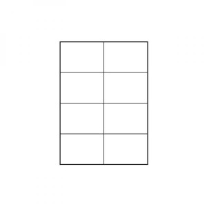 Logo etykiety 105mm x 74,2mm, A4, matowe, białe, 8 etykiety, 140g/m2, pakowane po 10 szt., do drukarek atramentowych i laserowych