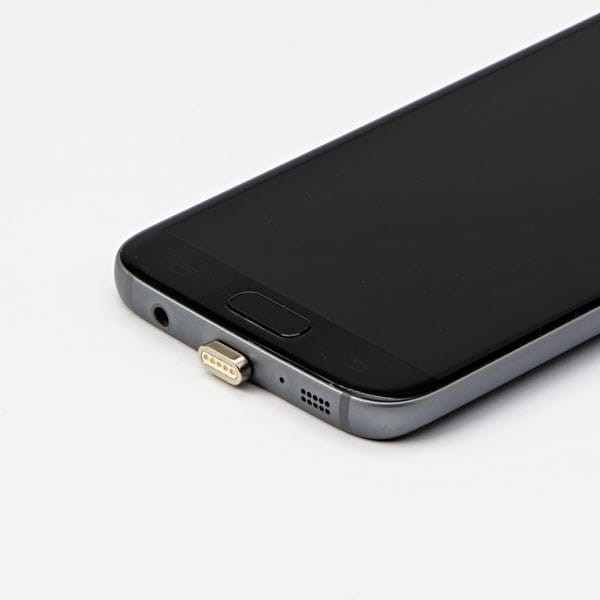 Magnetyczny klabel USB (2.0), USB A M- magnetické koncovky (typ C+lightning+microUSB), 1m, przewód okrągły w oplocie, srebrny