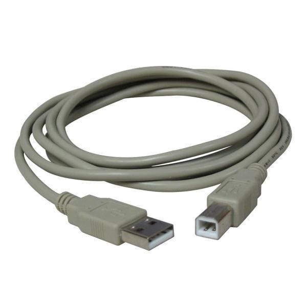 Kabel USB (2.0), USB A M- USB B M, 5m, szary, Logo