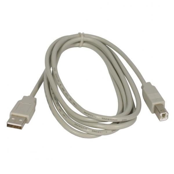 Kabel USB (2.0), USB A M- USB B M, 5m, szary, Logo