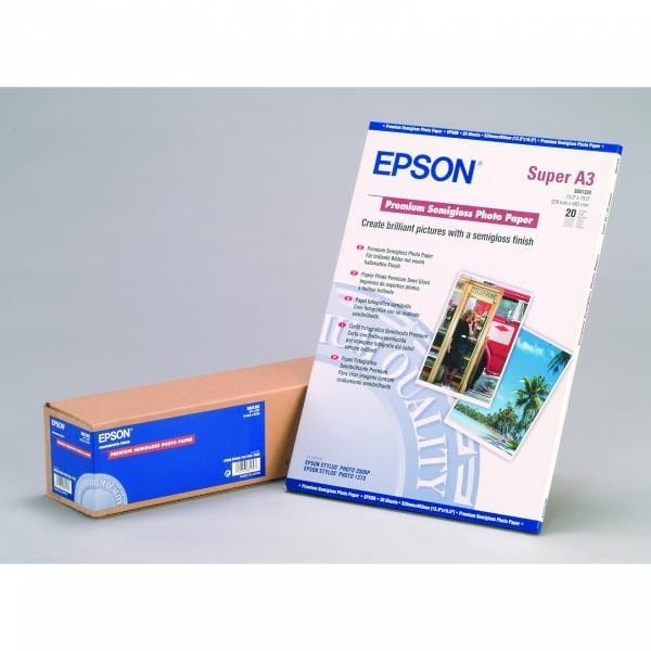 Epson Premium Semigloss Photo, foto papier, półpołysk, biały, Stylus Photo 1270, 2000P, A3+, 251 g/m2, 20 szt., C13S041328, atrame