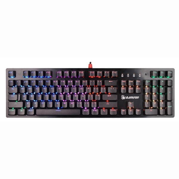 A4Tech B820R, klawiatura CZ, do gry, podświetlona typ przewodowa (USB), czarna, mechaniczna